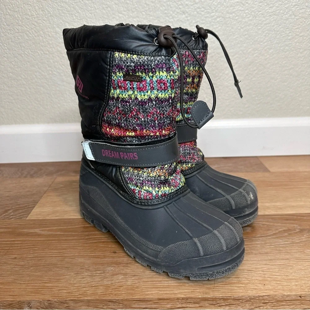 Dream Pairs Kamick Waterproof Mid Calf Girls Snow Boots, Size 4